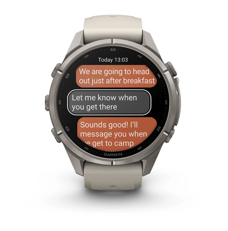 Спортивные часы Garmin Fenix 9 Pro Amoled inReach 43 мм Titanium з Fog Grey Dark Sandstone с серым силиконовым ремешком 010-04335-81