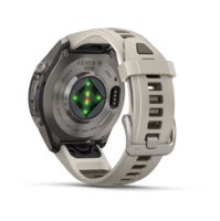 Спортивные часы Garmin Fenix 9 Pro Amoled inReach 43 мм Titanium з Fog Grey Dark Sandstone с серым силиконовым ремешком 010-04335-81