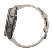 Спортивные часы Garmin Fenix 9 Pro Amoled inReach 43 мм Titanium з Fog Grey Dark Sandstone с серым силиконовым ремешком 010-04335-81