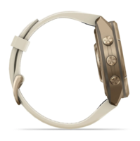 Спортивные часы Garmin Fenix 9 Pro Amoled 43 мм Autumn Gold Titanium з Cream French Grey с бежевым силиконовым ремешком 010-04335-26