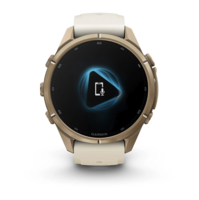 Спортивные часы Garmin Fenix 9 Pro Amoled 43 мм Autumn Gold Titanium з Cream French Grey с бежевым силиконовым ремешком 010-04335-26