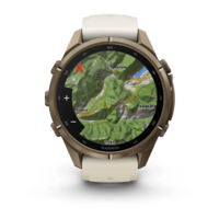 Спортивные часы Garmin Fenix 9 Pro Amoled 43 мм Autumn Gold Titanium з Cream French Grey с бежевым силиконовым ремешком 010-04335-26