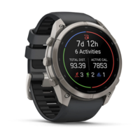 Спортивные часы Garmin Fenix 9 Pro Amoled 51 мм Titanium Graphite Black с темно-серым силиконовым ремешком 010-04337-26