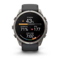 Спортивные часы Garmin Fenix 9 Pro Amoled 51 мм Titanium Graphite Black с темно-серым силиконовым ремешком 010-04337-26