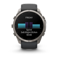 Спортивные часы Garmin Fenix 9 Pro Amoled 51 мм Titanium Graphite Black с темно-серым силиконовым ремешком 010-04337-26
